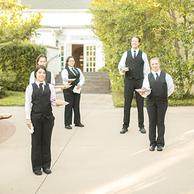 Catering staff ready to serve